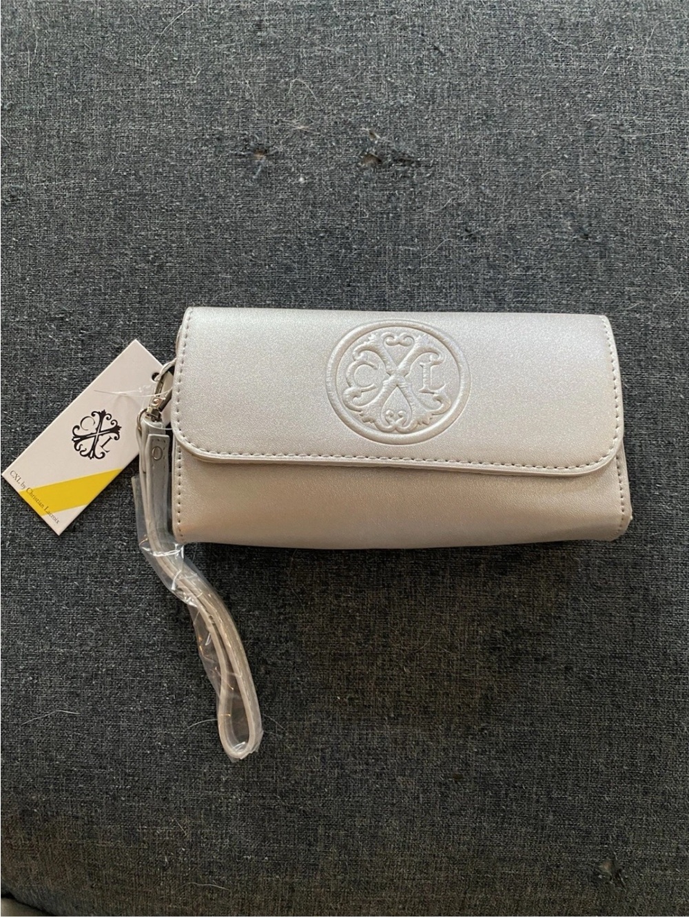 NWT CXL Christian Lacroix Small Clutch Wristlet Silver Park PVC $78 MSRP